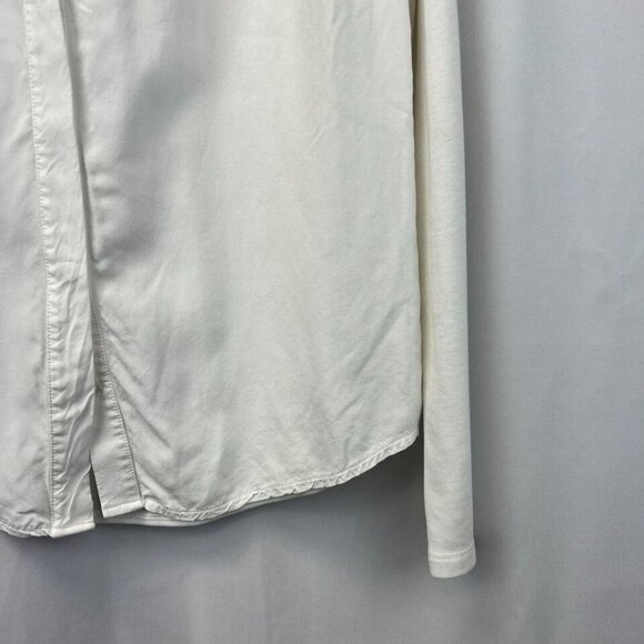 Ann Taylor Loft Womens Ivory Long Sleeve Chest Pockets Button-Up Shirt Sz Medium - Picture 8 of 10